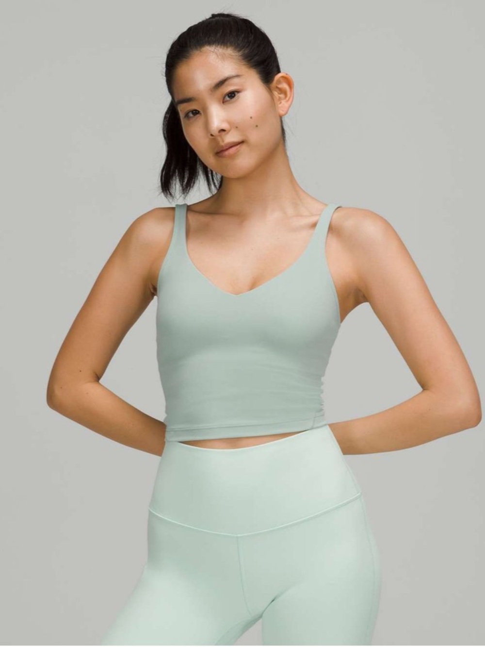 5 Lululemon Align Tank Top Silver Blue Size 6 Nulu Built-In Bra Removable Pads